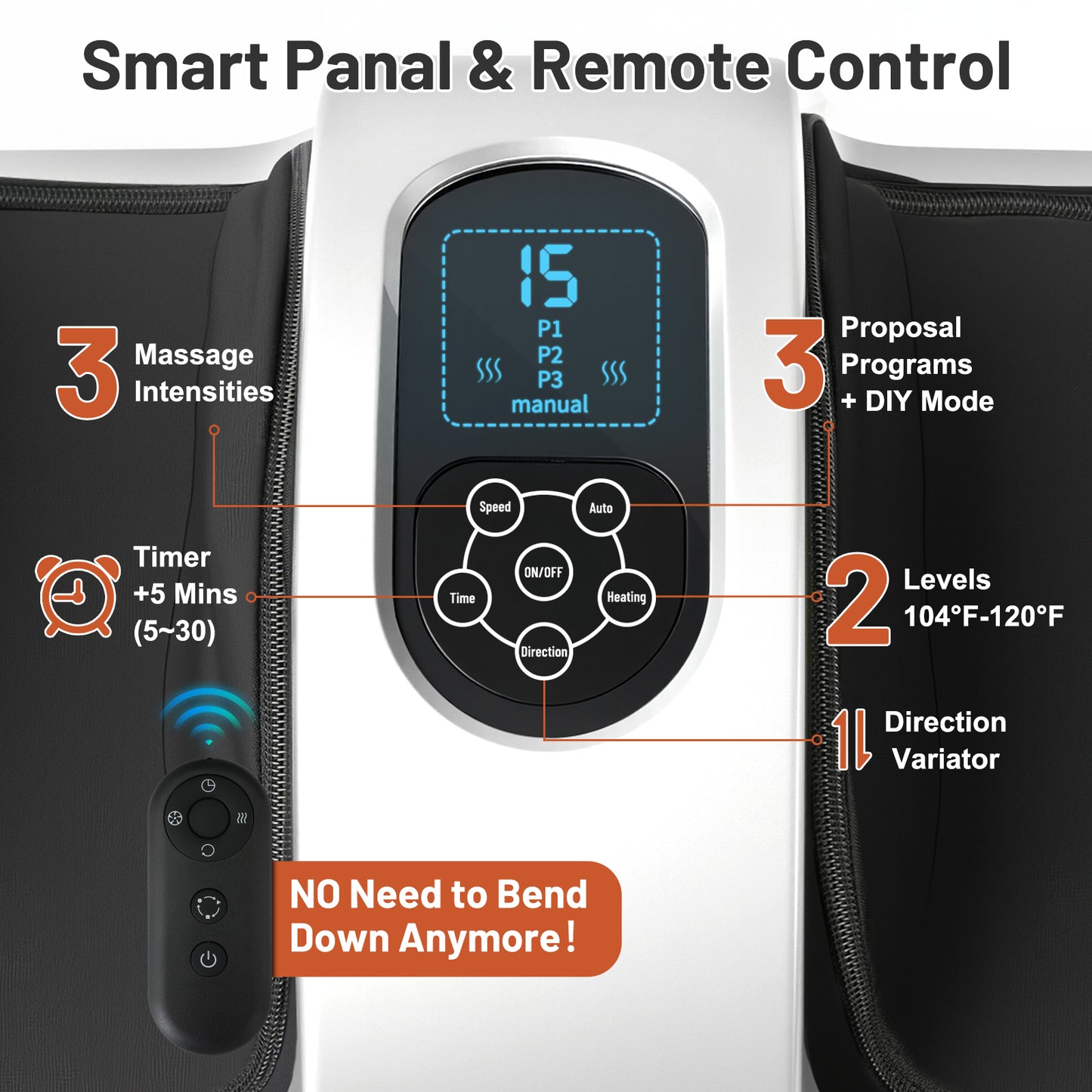 BAOKALER Shiatsu Foot Massager with Heat for Plantar Fasciitis, Pain Relief&Heat Therapy, Deep Kneading to Massage Leg/Calf/Ankle,Suitable for Family and Friends, White