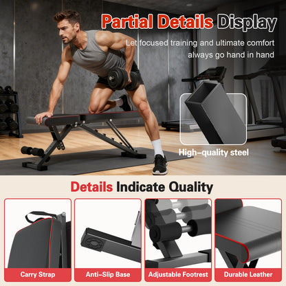 BAOKALER Weight Bench, Foldable Workout Bench for Home Gym, 660 LBS Weight Capacity, 72 Adjustable Training Angles & Incline Bench Press for Full-Body Training