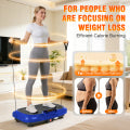 RICAN Vibration Plate Exercise Machine, Full Body Vibration Platform with 2 Loops & 5 Resistance Bands for Wellness and Fitness, Blue
