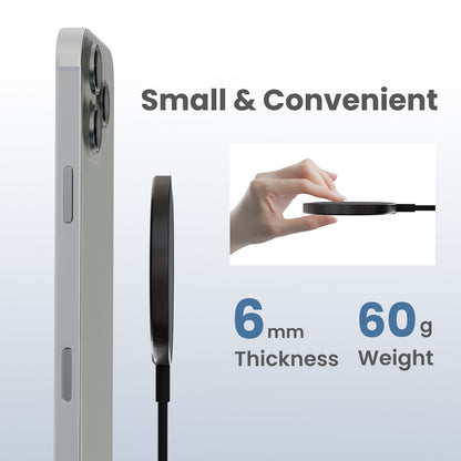 25W Rapid Wireless Charger, Compatible with iPhonee 16 15 14 13 12 11 8 X XR SE Series, Compatible with AirPods, Slim Portable Design for Office, Bedroom & Travel, Black(3 Pack)