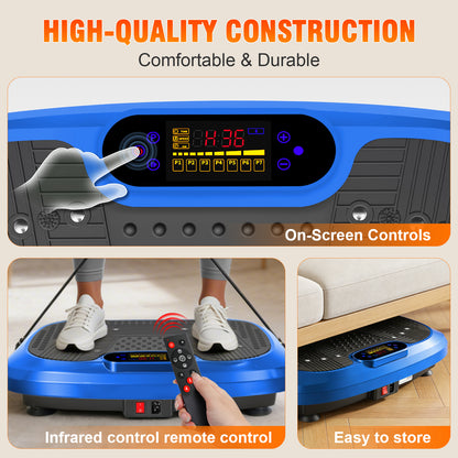 Vibration Plate, Full Body Vibrating Platform 450 lbs Capacity with Remote & Resistance Bands for Toning, Contouring & Fitness