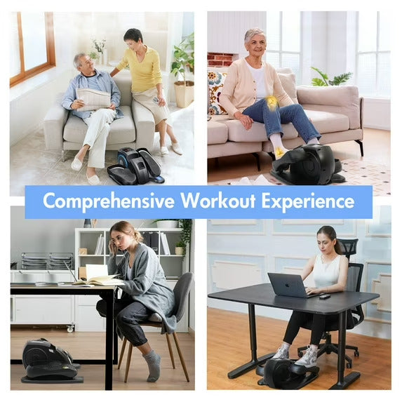 Rican Under Desk Elliptical, Electric Seated Foot & Leg Pedal Exerciser While Sitting for Seniors