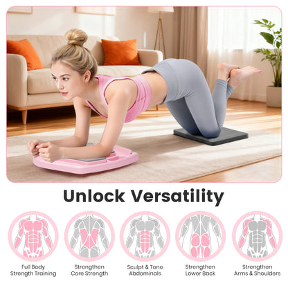 RICAN 7 in 1 Foldable Pilates board, Pilates Reformer Set with 330LBS, Portable Home Pilates for Women Workout, Fitness, Exercise, Abs, Pink