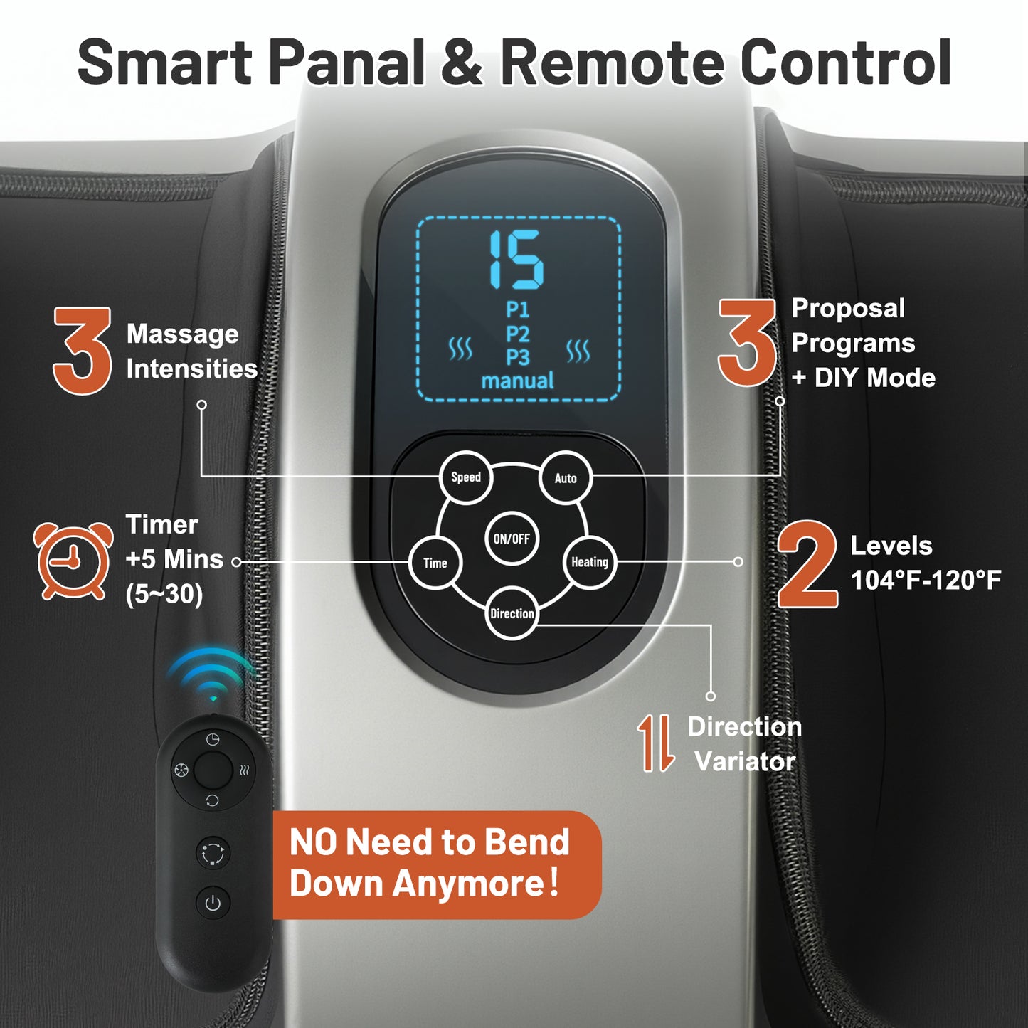 BAOKALER Foot Massager with Heat & Shiatsu For Plantar Fasciitis, Pain Relief & Heat Therapy, Deep Kneading Massage for Leg/Calf/Ankle, Ideal for Family and Friends, Black