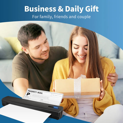 Thermal Printer, A4 Wireless Printer, Bluetooth Printer Compatible with IOS and Android, for Phone and Laptop, Monochrome for Travel, Mobile Office, School, Home, Portable Printer all in one