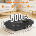 Vibration Plate Exercise Machine, Full Body Vibration Platform with 2 Loops & 5 Resistance Bands for Wellness and Fitness, Black