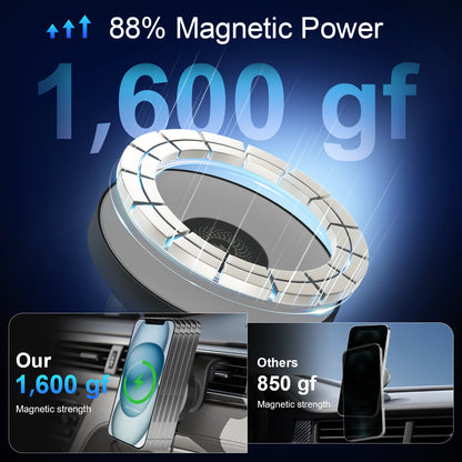 Super Strong Magnetic Car Mount with 15W Fast Wireless Charging, 360¡ã Rotatable and easy to install, durable and study, Black