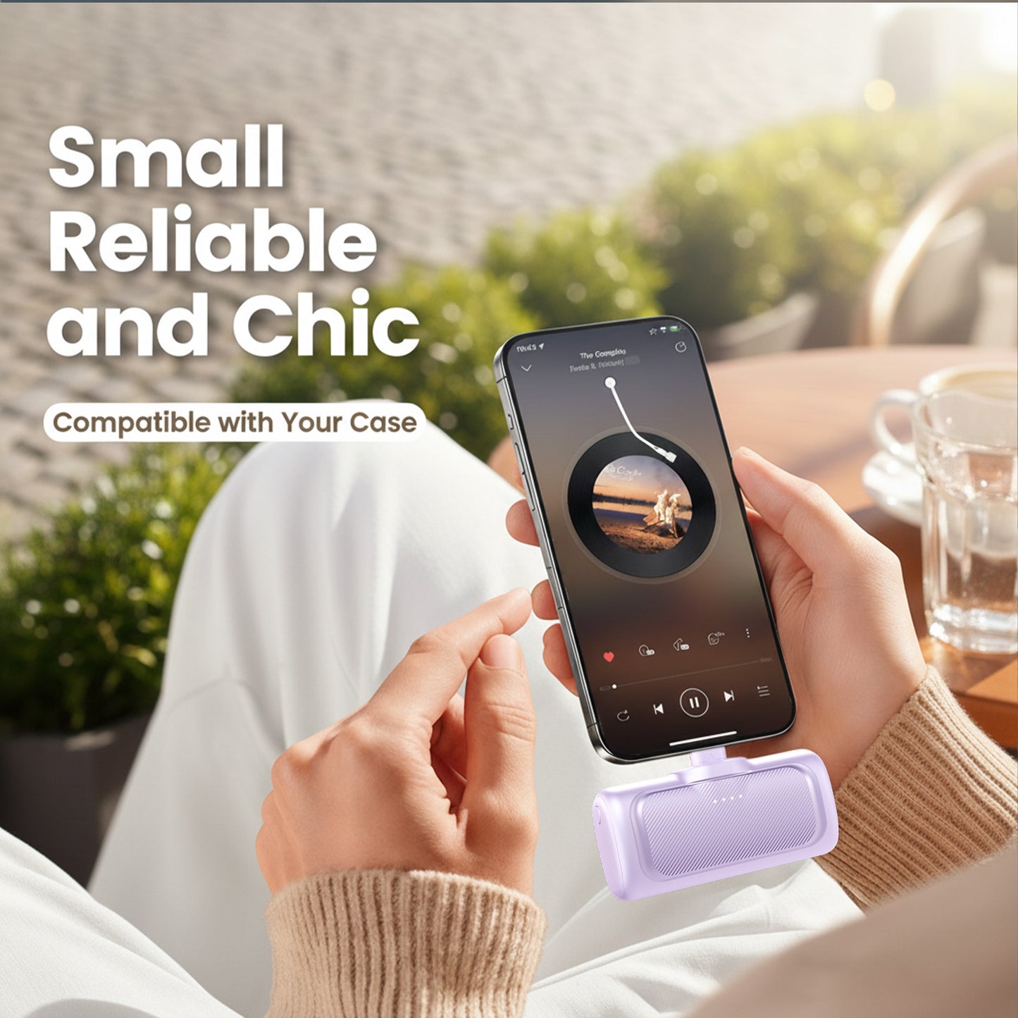 Portable Charger, 22.5W Battery Pack with Foldable USB-C Plug, 5000mAh Power Bank Compatible with iPhone 17 16 15, Purple