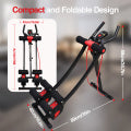 ALSO GO Ab Workout Machine, Core & Ab Exercise Equipment, Height Adjustable Abdominal Trainer for Home Gym, Foldable Ab Fitness Full Body Shaping, Black/Red
