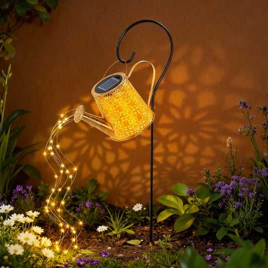 TopZoo Solar Watering Can Lights, Solar Lantern Garden Decor,  Outdoor Solar Hanging Lights for Yard, Retro Metal Solar Lights, Gardening Gift