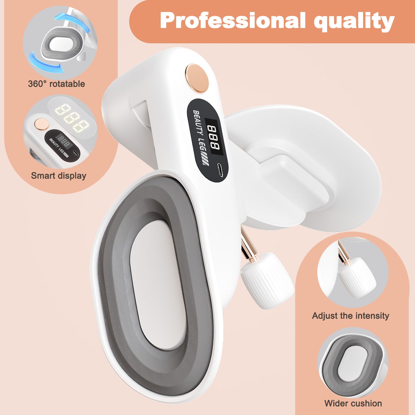 RICAN Thigh Master, Thigh Exerciser with LED, Inner Thigh Exercise Equipment, Leg and Inner Thigh Strength Exercise Equipment Hip Shaper Trainer Machine