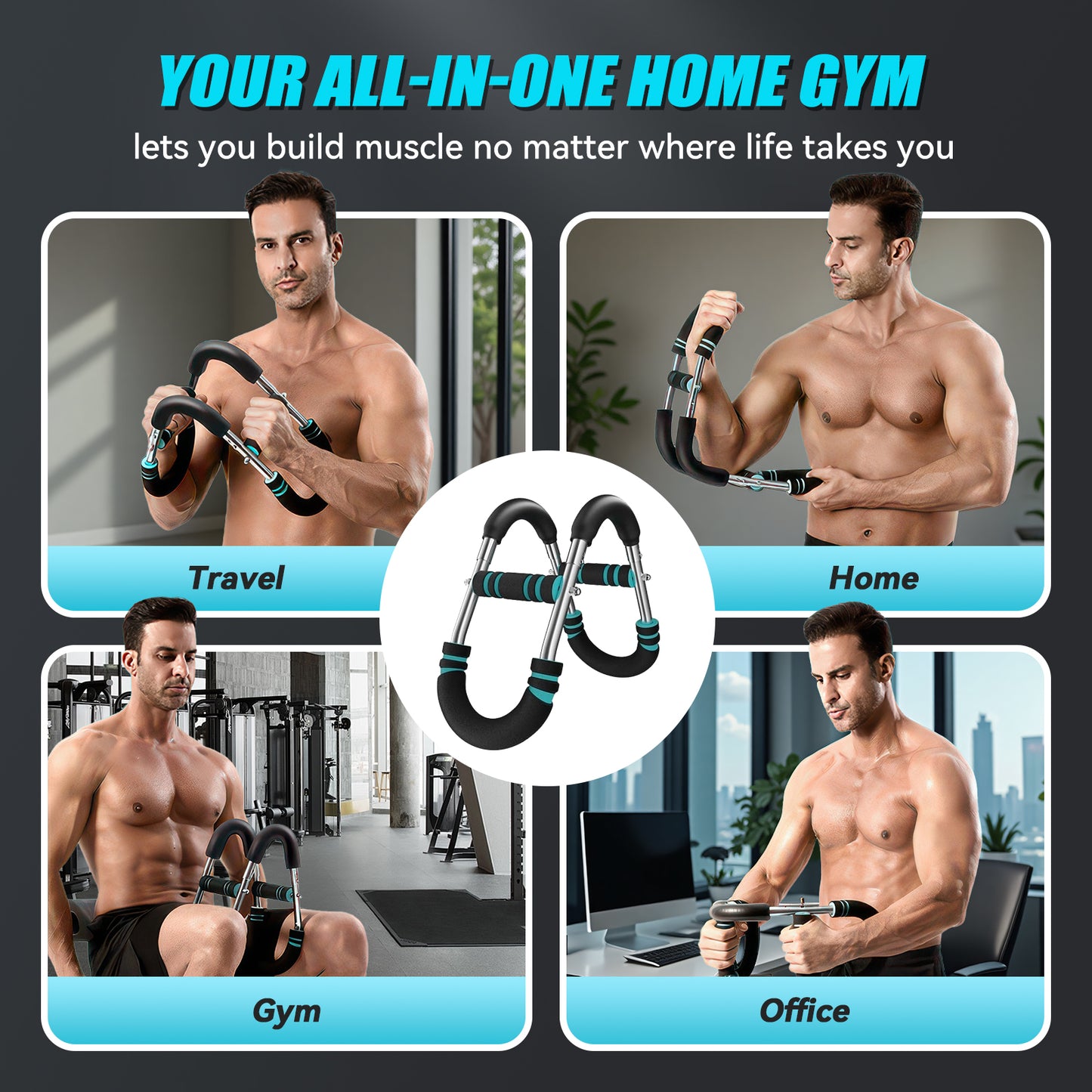 Twister Arm Trainer, Portable Arm Trainer Chest Workout, for Man/Woman, Multi-Functional Adjustable U-Shaped Arm Exerciser, Home Gym Equipment