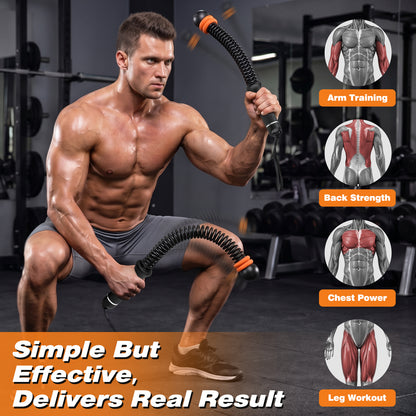 Ropeless Battle Ropes for Home Gym, 2 PCS Cordless Battle Rope with Adjustable Resistance, Low Impact Full Body Workout Equipment, Quiet Arm Core Shoulder Strength Trainer for Seniors Beginners