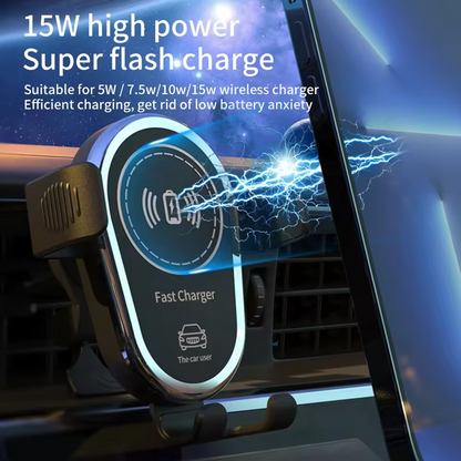 Wireless Car Charger,15W Fast Phone Wireless Charger for Car Auto Clamping,Wireless Car Charger Mounts