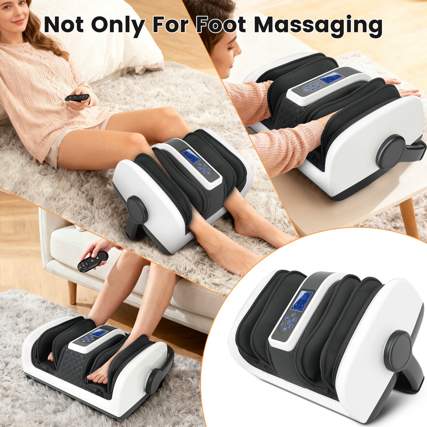 BAOKALER Foot Massager with Heat, For Plantar Fasciitis, Pain Relief & Heat Therapy, Deep Kneading Massage for Leg/Calf/Ankle, Ideal for Family and Friends, Black