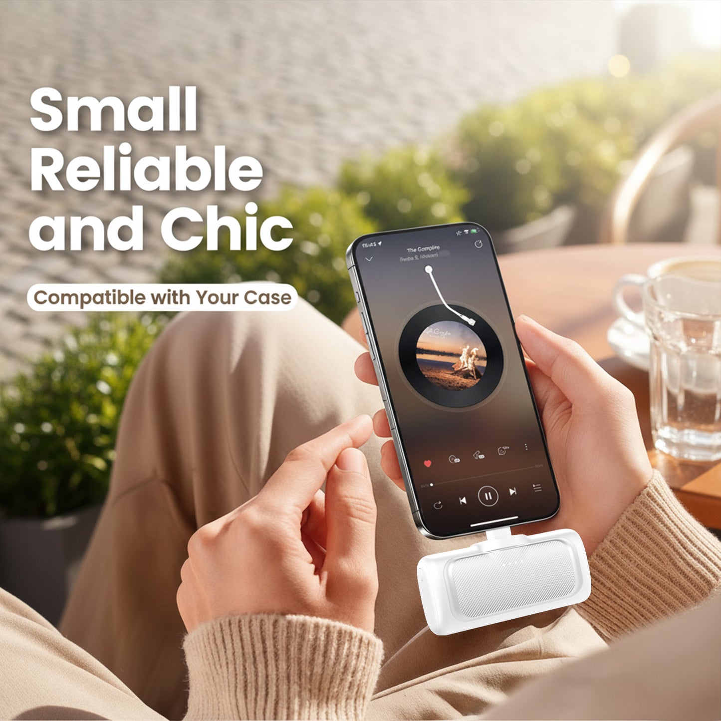 Portable Charger, 5000mAh Power Bank with Foldable USB-C Plug, 22.5W Mini Charger Battery Pack Compatible with iPhone 15 to 17,White