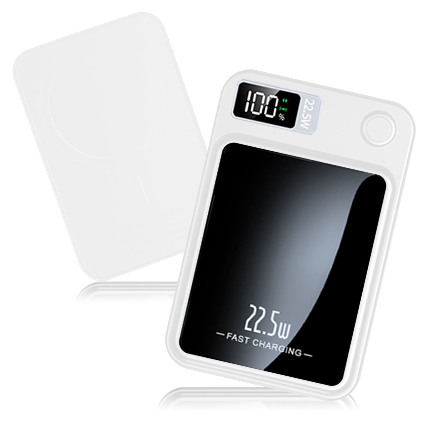 Portable Magnetic Wireless Power Bank, 10000mAh 22.5W Fast Charging,2 in 1 power bank with LED Power Display, Suitable for Outdoor Emergency Backup Power Bank, Compatible with iphone and above series