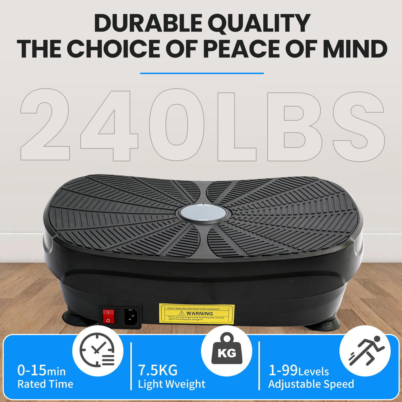 Vibration Plate Exercise Machine, Lymphatic Drainage Machine, Whole Body Workout Resistance Bands, Remote Control for Home Weight Loss and Training