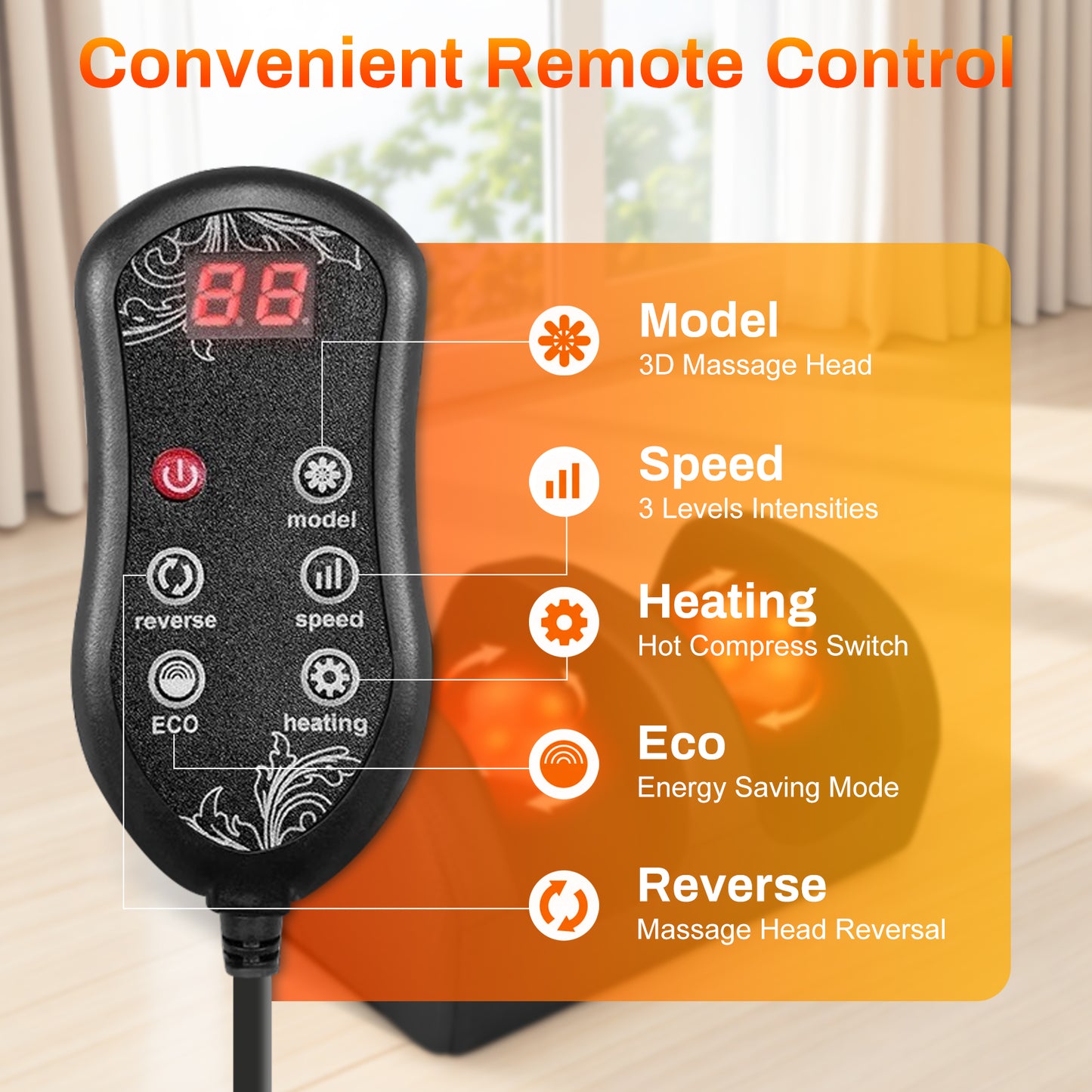 Shiatsu Foot Massager with Heat for Tired Foot Blood Circulation, FSA HSA Eligible, Black, Birthday Gifts for Mom Dad Men