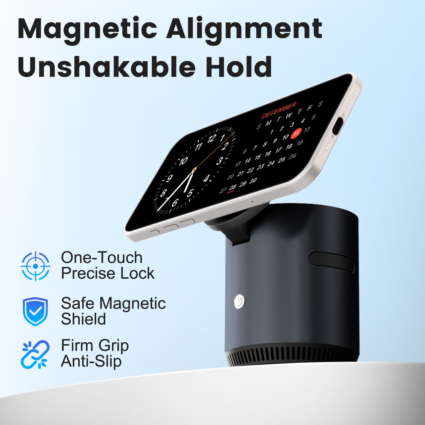 Wireless Charger for iPhone, Charging Station for iPhone 17 16 15 14 13 12, for AirPods 4 3 2, for iWatch Series, with Adjustable Night Light, Black