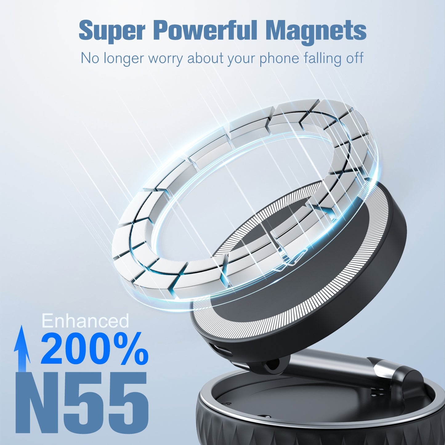 Wireless Car Charger, Ultra Magnetic Phone Holder for Car Dashboard, 15W Charging, Cell Phone Holder Charger, Car Accessories for iPhone 17 16 15 14 13 12 (Black)