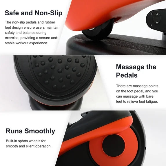 RICAN Under Desk Elliptical Machine, Ellipse Leg Exericser While Sitting for Seniors, Mini Elliptical Machine with Remote Control, Portable Automatic Foot Excerciser for Home Office Gym