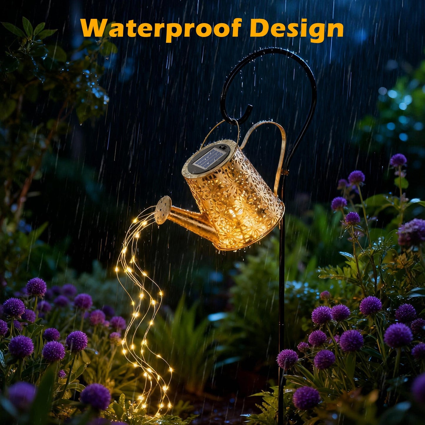 TopZoo Solar Watering Can Lights, Solar Lantern Garden Decor, 2 Pack Solar Hanging Lights, Outdoor Decoration for Yard, Retro Metal Solar Lights, Gardening Gift