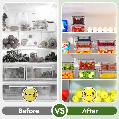 Food Storage Containers with Lids, 52 Piece Leak Proof Clear Plastic Food Container for Food, BPA-Free, Food Meal Storage Set, Meal Prep Container Stackable Containers, PP+Silicone