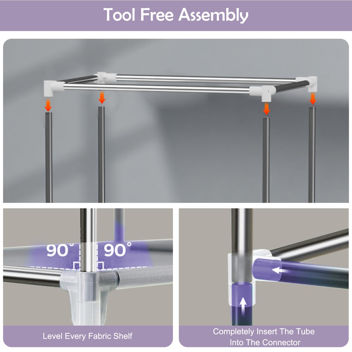 Portable Closet Organizers and Storage with Hanging & Folding Sections, Space-Saving Wardrobe Closet Organizer, Full-Cover Dustproof Hanging Clothing Rack for Bedroom, Apartment, Dorm, Black