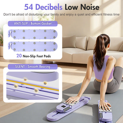 RICAN Pilates Reformer Board with Resistance Bands, Portable Pilates Machine, Full Body Workout for Home, LED Timer & Calorie Display Abdominal Board, Ab Core Strengthener Trainer