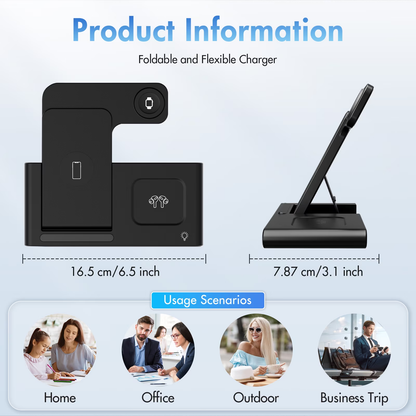 15W Wireless Charger,3 in 1 Charging Station Compatible with iPhone 17 16 15 14 13 12 11 Pro Max Plus XS XR X 8, Fast Charging Dock Compatible for Apple Watch&AirPods 4 3 Pro,NO Adapter