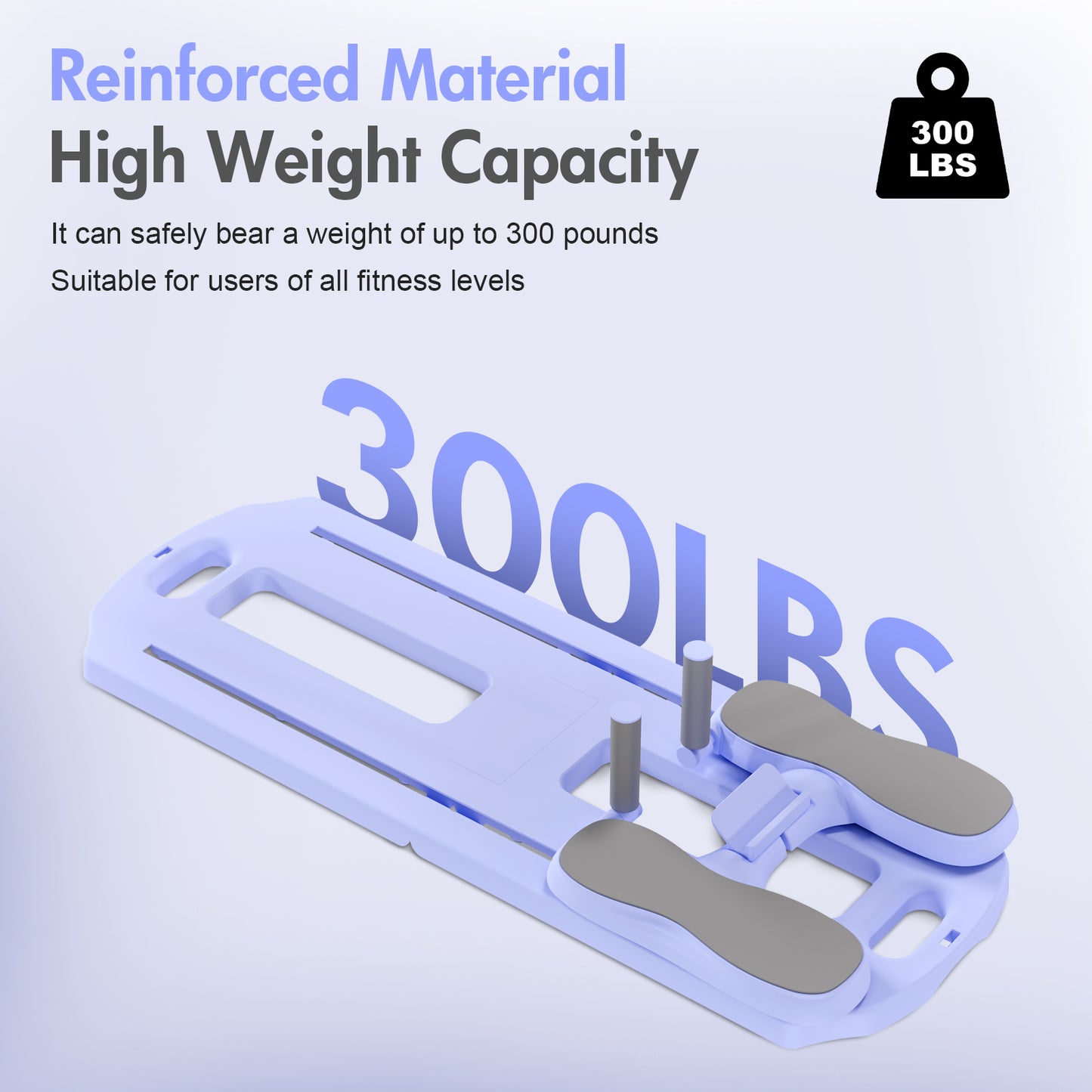 Rican Pilates Board, Foldable Ab Board, Multifunctional Abdominal Board for Home, 300 lbs Abs Workout Equipment with Knee Pad, Portable Pilates Reformer for Full Body Workout, Purple