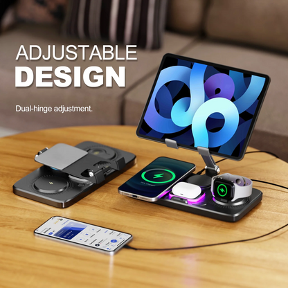 Phone Charger Wireless Charger Dock for iPhone Airpods iWatch, Portable 3 in 1 Charging Station for Apple Multiple Devices,Phone Charging Pad Dock