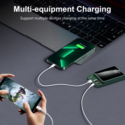 Wireless Power Bank, 5000mAh 22.5W Portable Charger with LED Power Display, 2 in 1 Magnetic Portable Power Bank Fast Charging, Suitable for Outdoor Travel Backup Small Phone Charger, Green
