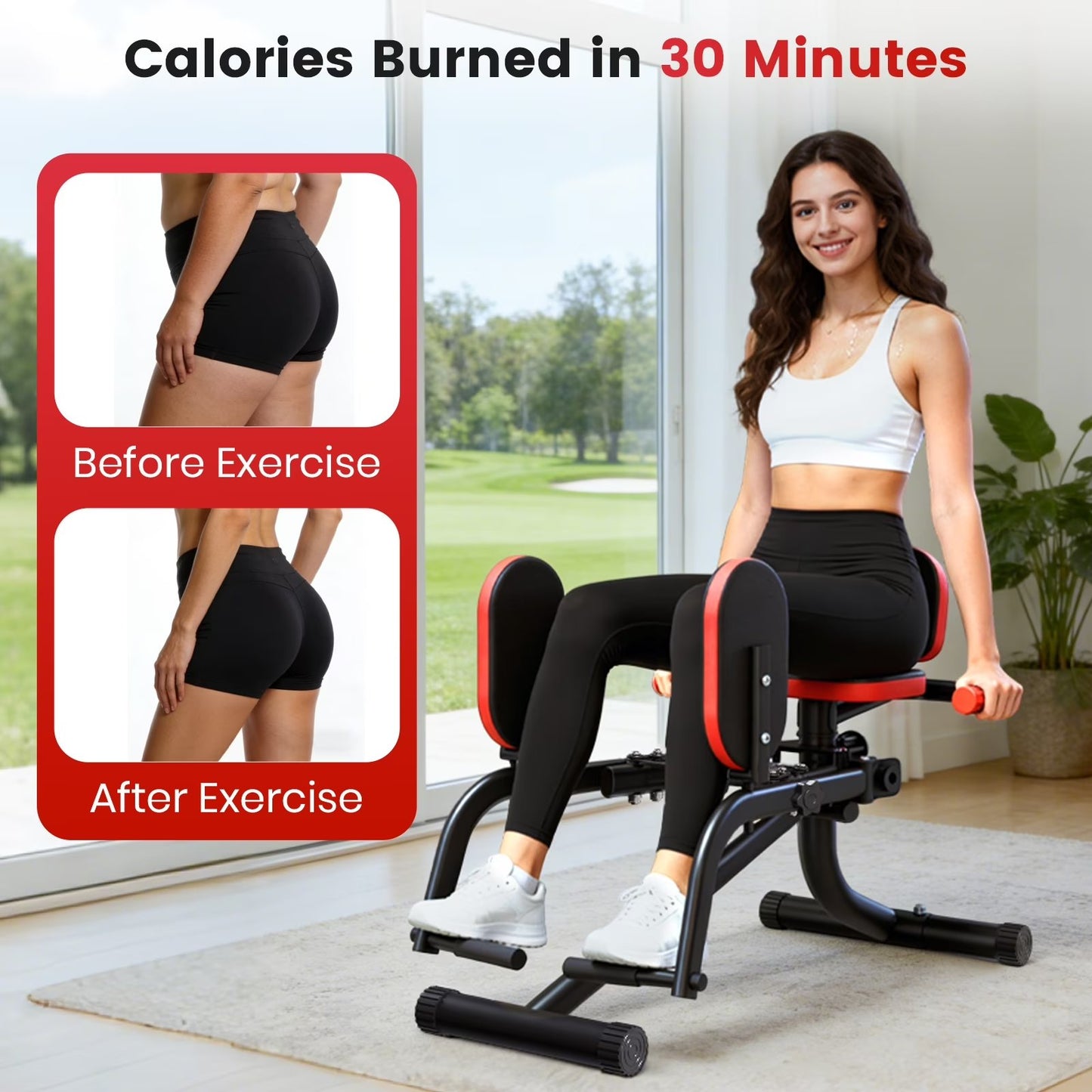 Hip Abductor Machine, Incline Hip Abduction Machine with Hip Thrust Function for Man & Women, Leg Abductor Machine, Booty Builder for Butt Workout