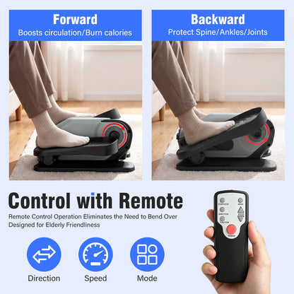 Rican Under Desk Elliptical for Seniors, Electric Seated Foot and Leg Pedal Exerciser While Sitting, Quiet Home Office Workout Machine, Gray