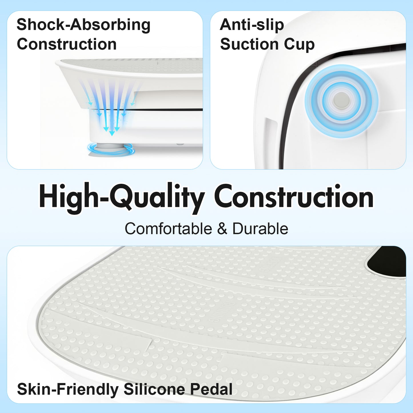 Vibration Plate 330lb, Vibration Board Exercise Machine, Full Body Workout Vibrating Fitness Platform, Waver Stand for Weight Loss, Home Gym Equipment, Red