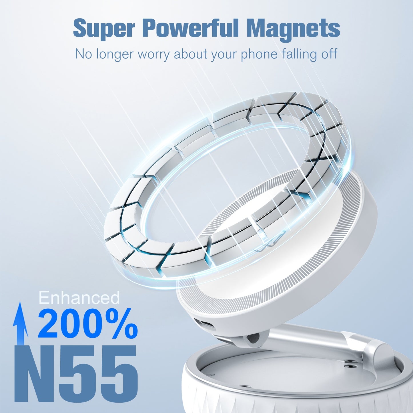 Wireless Car Charger, Ultra Magnetic Phone Holder for Car Dashboard, 15W Charging, Cell Phone Holder Charger, Car Accessories for iPhone 17 16 15 14 13 12 (White)