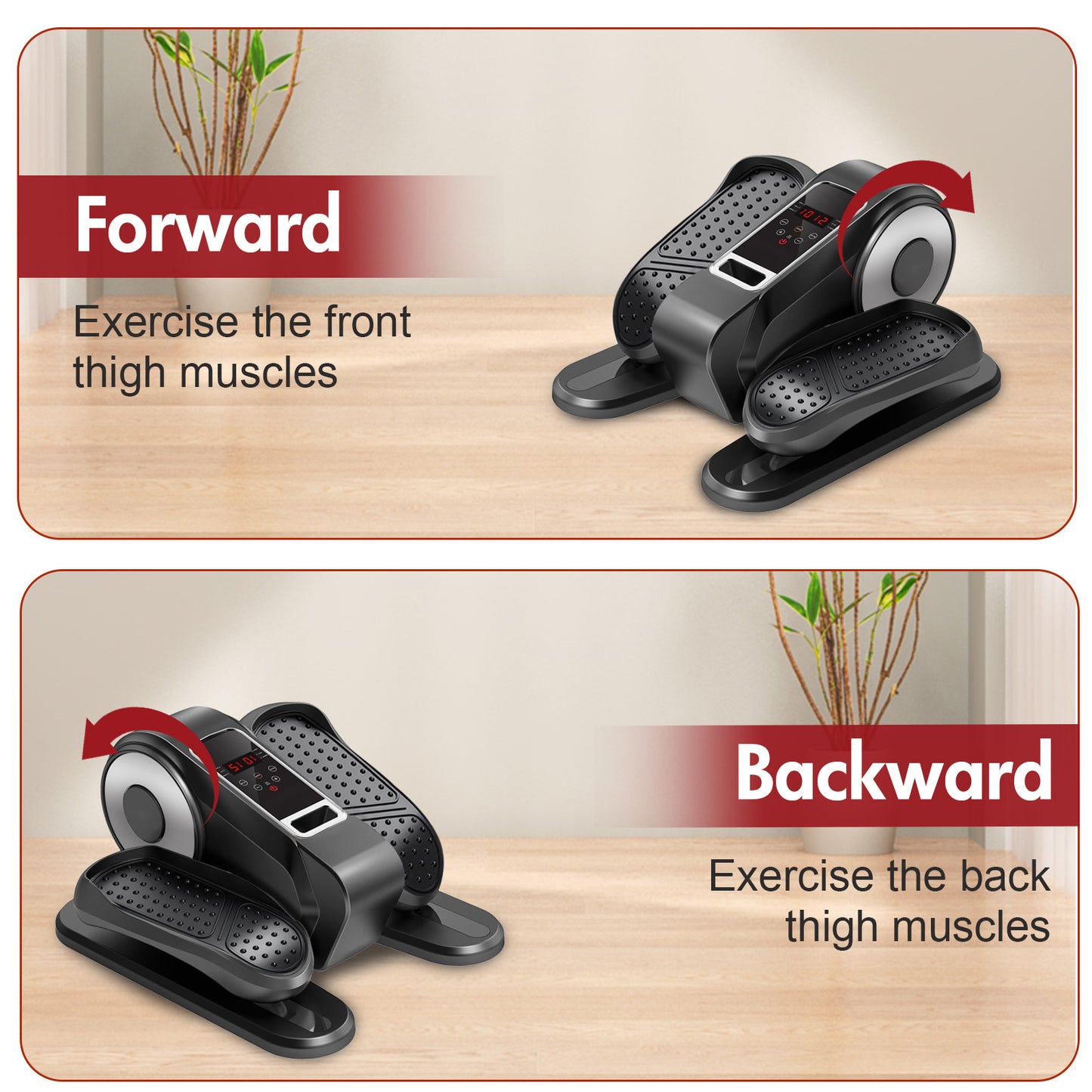 RICAN Under Desk Elliptical Machine, Elipsefit Leg Exerciser While Sitting for Seniors Adults