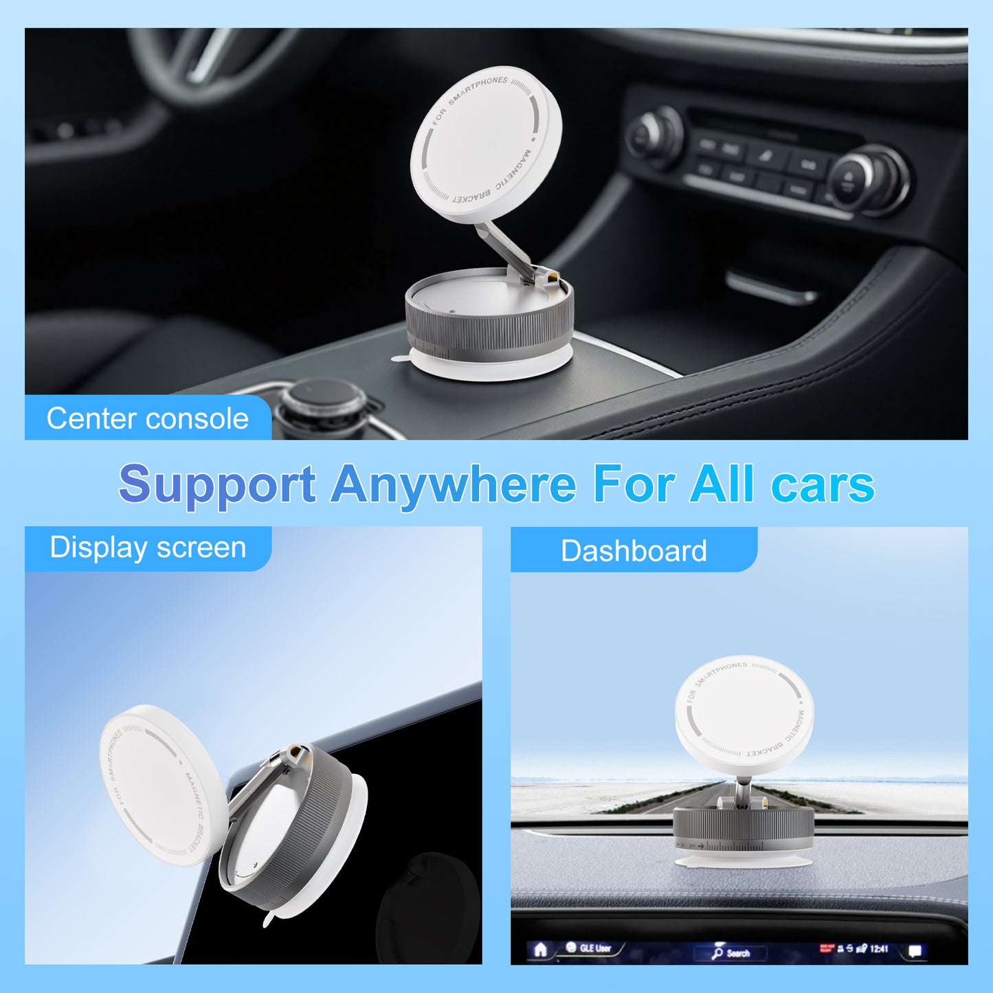 Phone Holders for Your Car Magnetic, 361 Degree Rotation, Air Vent Magnetic Phone Mount, Upgraded Strongest Magnet Power, Compatible with iPhone, Samsung, Google Pixel, Motorola Moto, White
