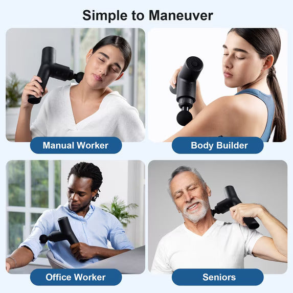 RICAN 6 Head Massage Gun, 9 speeds & 3 Sets Massage Heads for deep muscle relief on your back, legs, arms, A perfect gift for family & friends.
