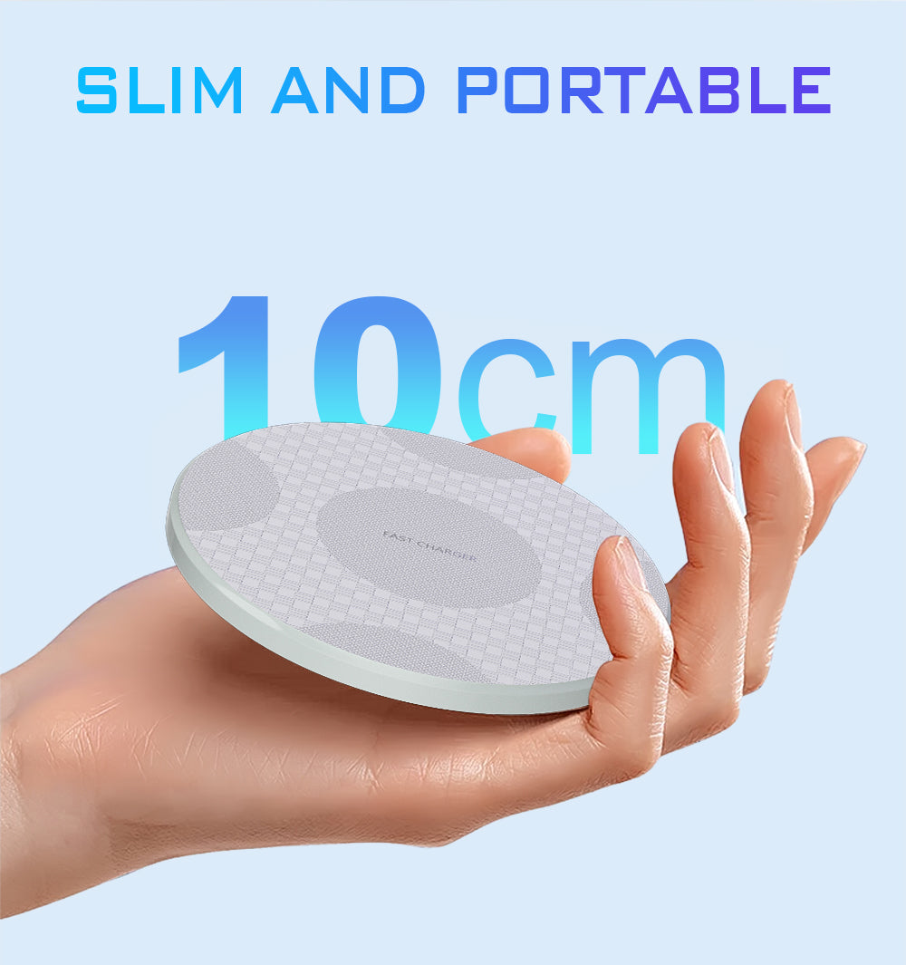Wireless Charger for iPhone, Charging Pad for Compatible with iPhone 17 16 15 14 13 12 11 Pro Max/Mini/Plus/XR/X/8, Portable Charger for AirPods 4 3 2 Pro, Black
