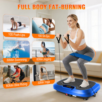 Vibration Plate, Full Body Vibrating Platform 450 lbs Capacity with Remote & Resistance Bands for Toning, Contouring & Fitness
