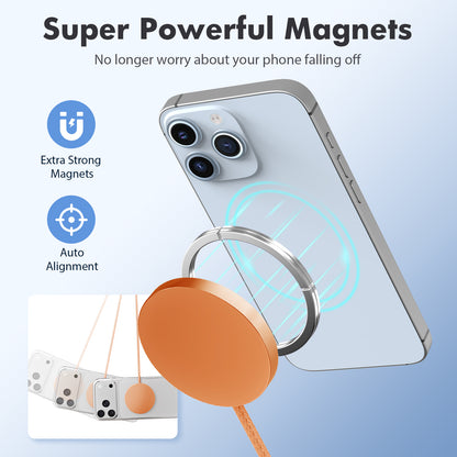 25W Fast Wireless Charger for iPhone, Slim Magnetic Charging Pad Compatible with iPhone 17 16 15 14 13 12 Pro Max, Portable Phone Charger for Travel Bedside Office, Orange