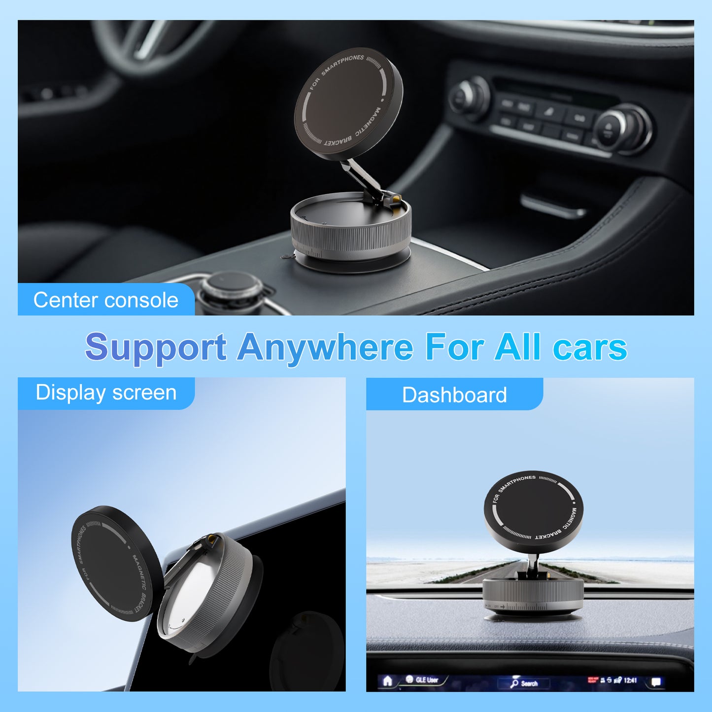 Phone Holders for Your Car Magnetic, 360 Degree Rotation, Air Vent Magnetic Phone Mount, Upgraded Strongest Magnet Power, Compatible with iPhone, Samsung, Google Pixel, Motorola Moto, Black
