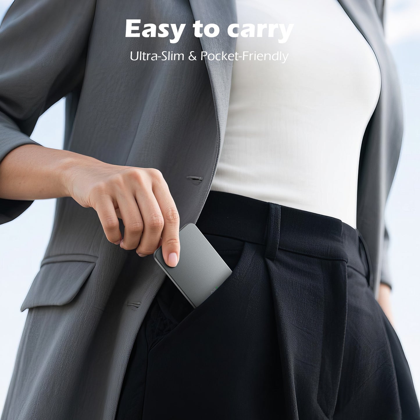 Portable Charger, 5000mAh Power Bank for iPhone, 20W PD Fast Charging, Ultral Slim Wireless Battery Pack Compatible with 17 16 15 14 13 12, Perfect Gift for Family, Black