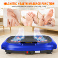 RICAN Vibration Plate Exercise Machine, Full Body Vibration Platform with 2 Loops & 5 Resistance Bands for Wellness and Fitness, Blue