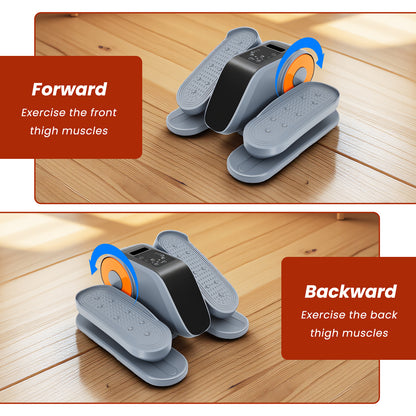 Under Desk Elliptical, Leg Exerciser for Seniors Fuly Assembled, Quiet & Portable Electric Seated Pedal Exerciser Adjustable Speeds, Gray