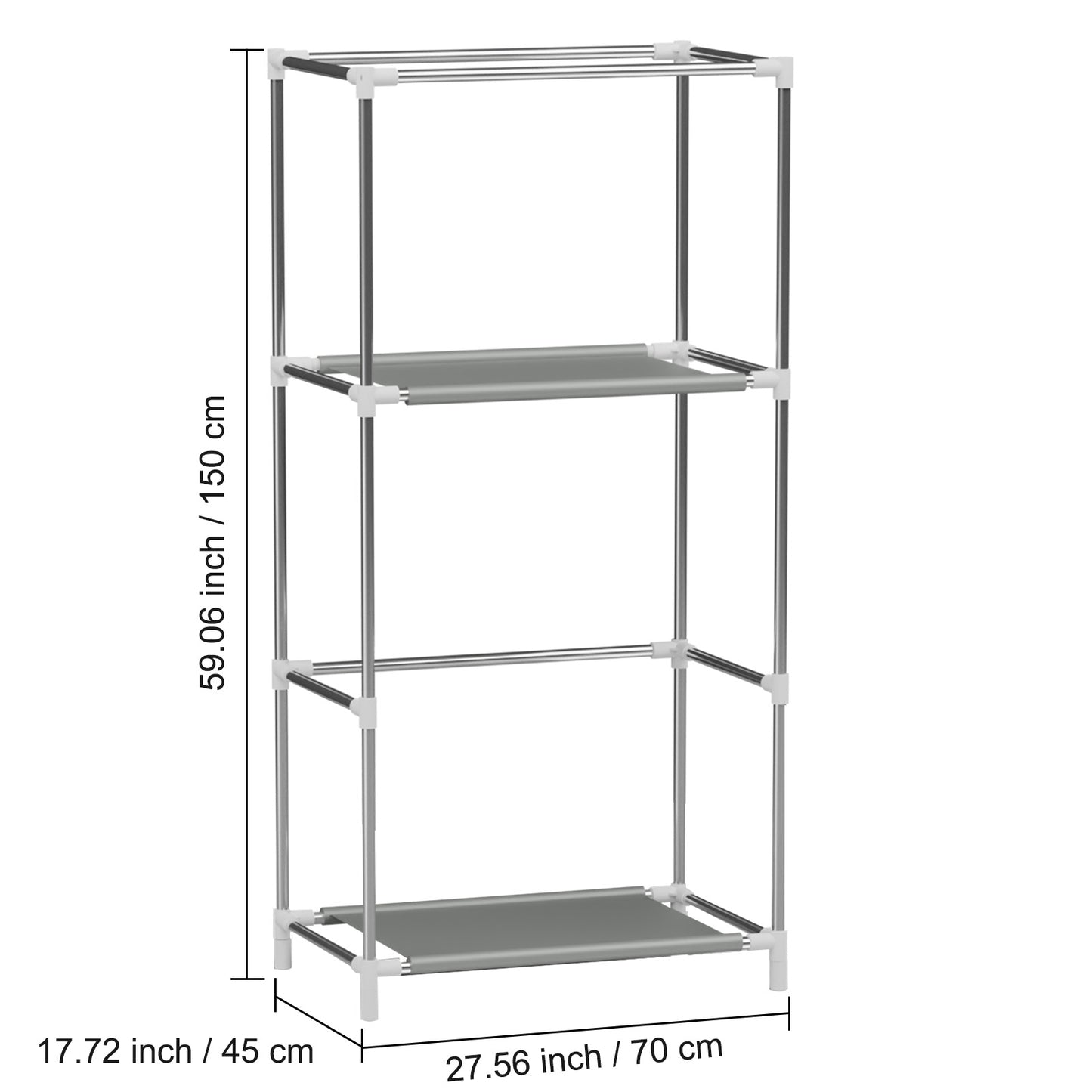 Portable Closet Organizers and Storage with Hanging & Folding Sections, Space-Saving Wardrobe Closet Organizer, Full-Cover Dustproof Hanging Clothing Rack for Bedroom, Apartment, Dorm, Black