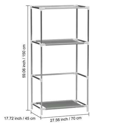 Portable Closet Organizers and Storage with Hanging & Folding Sections, Space-Saving Wardrobe Closet Organizer, Full-Cover Dustproof Hanging Clothing Rack for Bedroom, Apartment, Dorm, Black